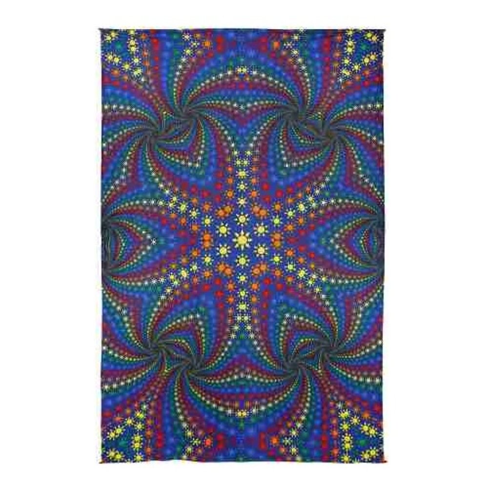 Twisted Rainbow Sun 3D Tapestry with FREE 3D glasses